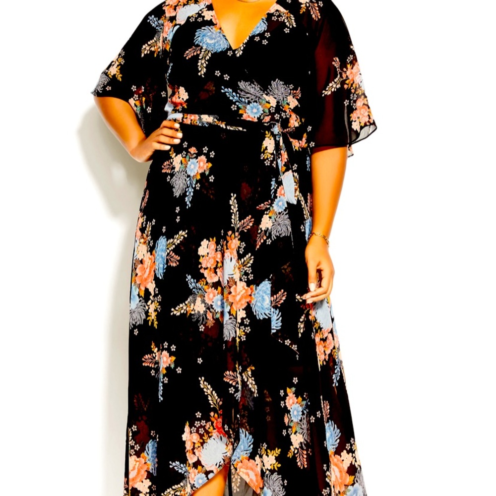 City Chic floral wrap dress NWT